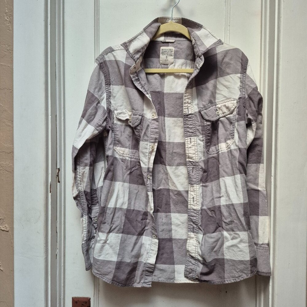 Massimo Checked Long Sleeve Button Up - S